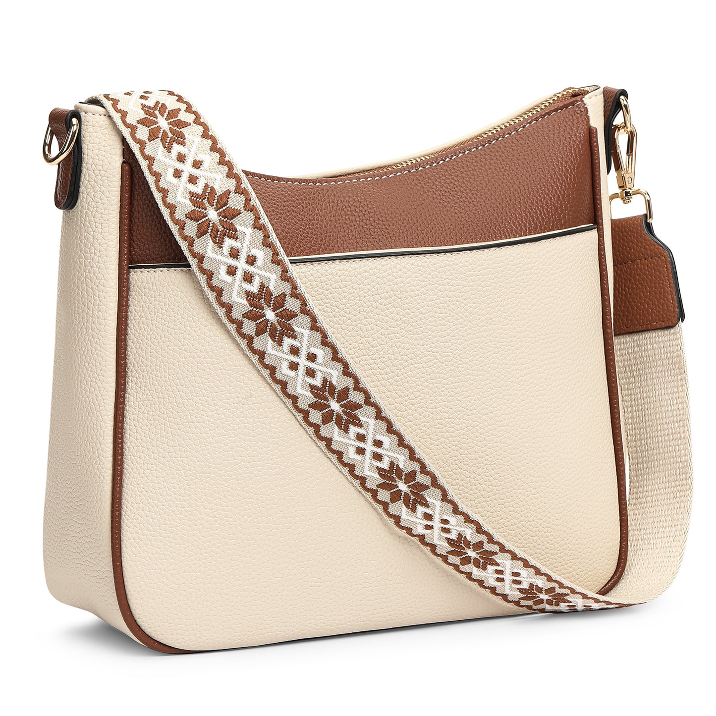 Women Trendy Hobo Bag with Guitar Strap Casual Vegan Leather Shoulder Bag