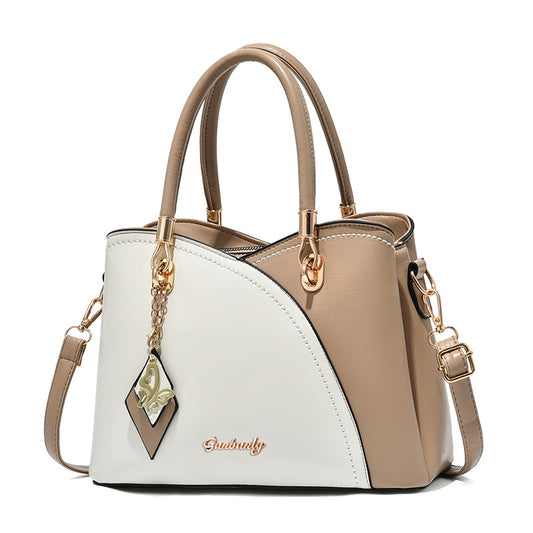 Faux Leather Shoulder Bag Handbag for Women, Khaki