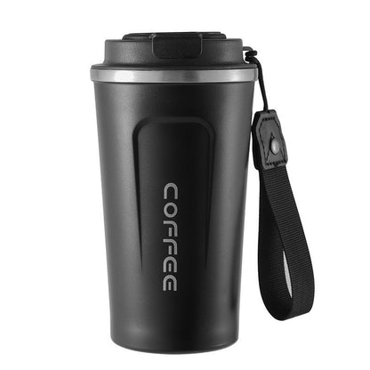 Insulated Cup Flask Stainless Steel Coffee Mug 510ML(17.24Oz)-Portable Rope