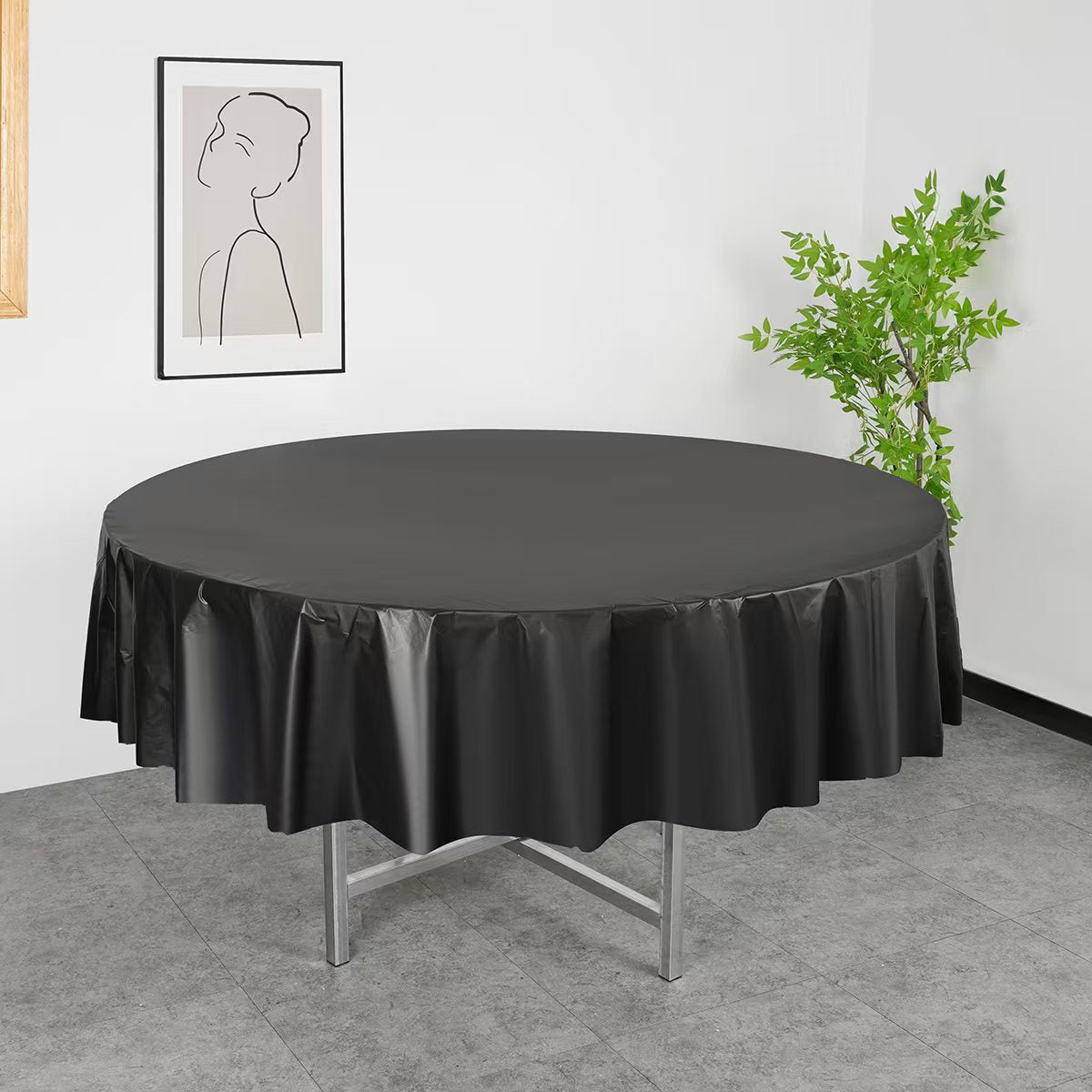 PE Round Table Cloth 84In 5 Units