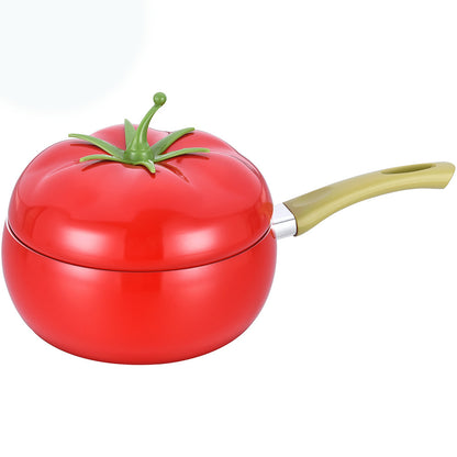 Fruit Tomato Shape Saucepot with Lid Cooker Aluminum, Red