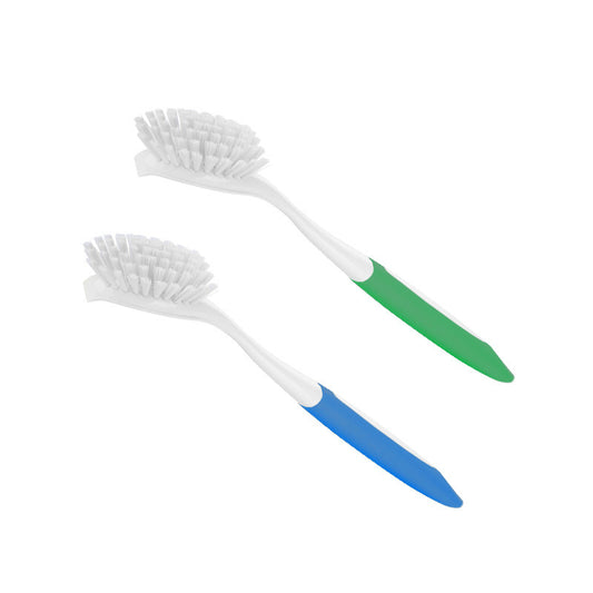 2- Piece Dish Brush with Handle (blue, green)
