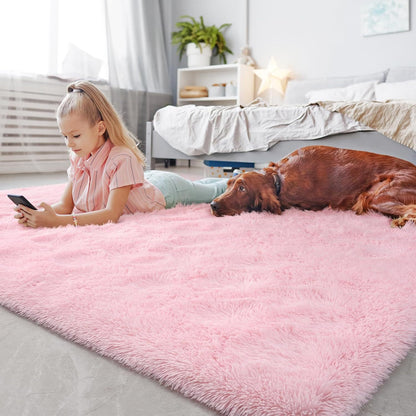 Fluffy Area Rugs for Living Room Bedroom 4x6 Feet(2 Color Options)