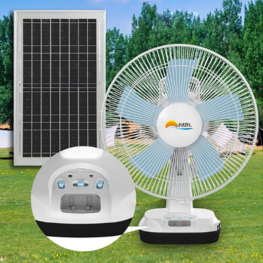 Rechargeable Solar Table Fan 12 Inch