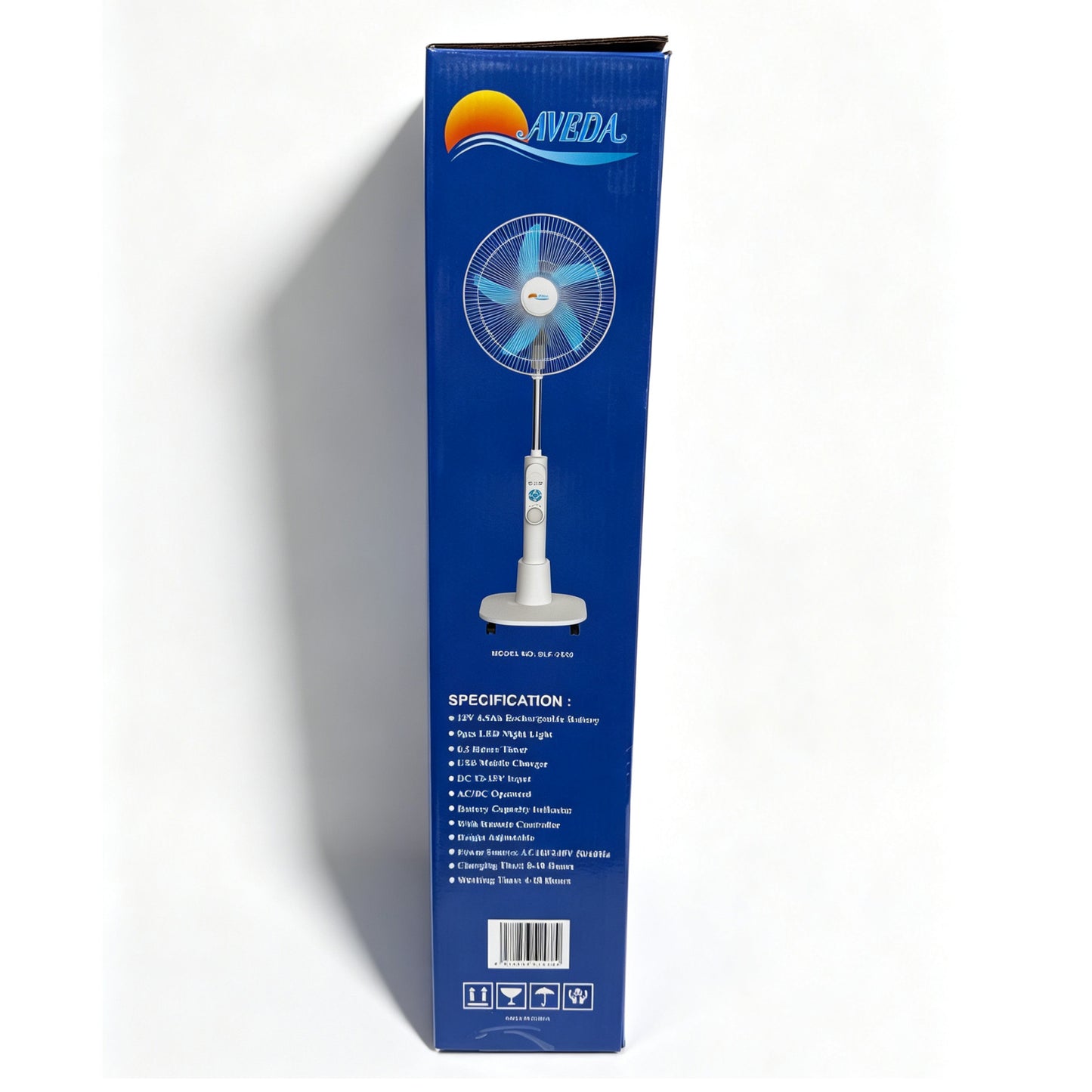 16 Inch Rechargeable Solar Pedestal Fan AC DC Operated