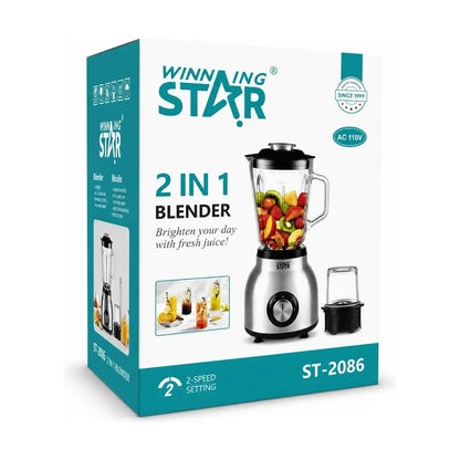 Electric Stainless Steel 1.5L/1.59QT Blender Glass Jar Self-Cleaning 300 W Glass Jar