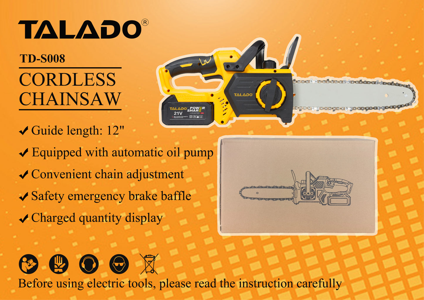 21V electric chain saw 12inch