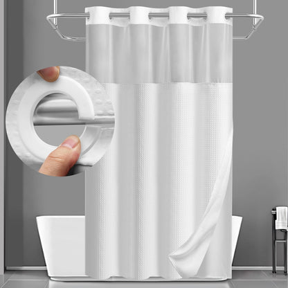 No Hook Shower Curtain with Snap
