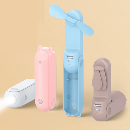Basic Pocket Handheld Fan with Flashlight (4 Color Options)