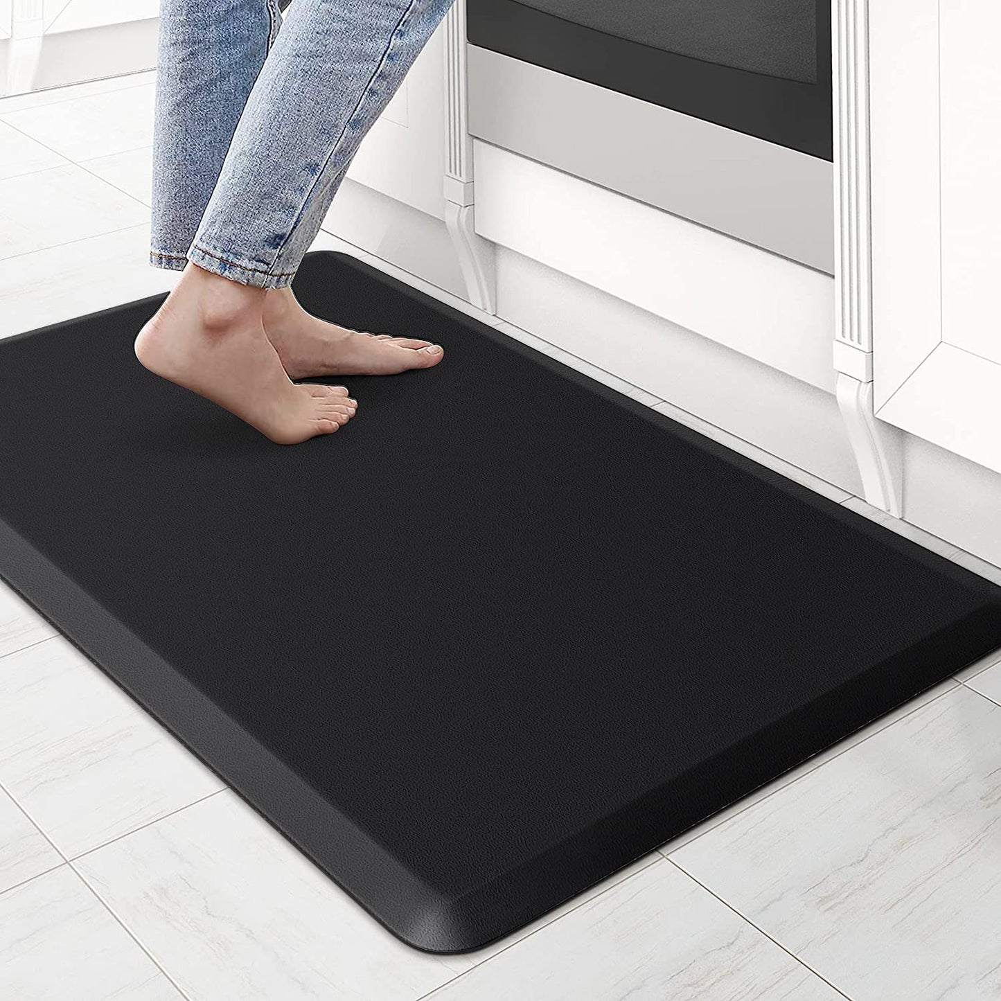 19mm Thickness Non-Slip Waterproof Comfort Floor Mat 50x80cm, Black