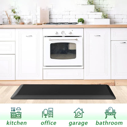 12mm Thickness Non-Slip Waterproof Comfort Floor Mat 17 x 28 Inches / 17 x 47.2 Inches, Black