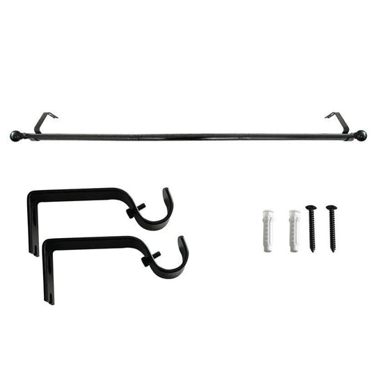 Extendable Curtain Rods Black 72 inches to 144 inches, Black