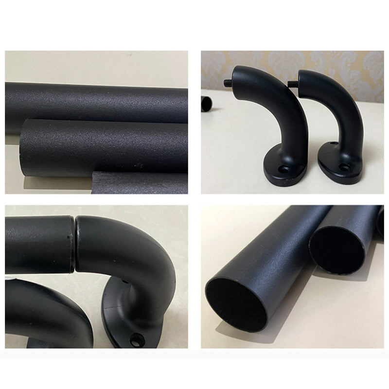 Extendable Curtain Rods 48"-84"/ 28"-48", Black