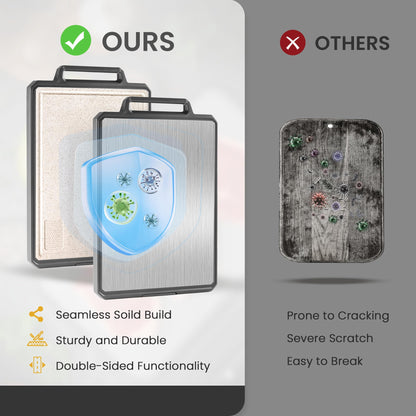 Double Sided Stainless Steel and Plastic Cutting Board,1 Piece