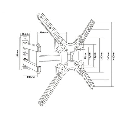 TV Wall Mount Monitor Wall Bracket with Swivel Fits 14-60 Inch