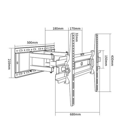 TV Wall Mount Monitor Wall Bracket with Swivel Fits 32-80 Inch