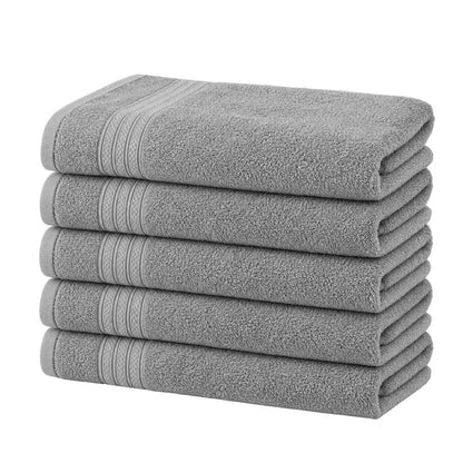 5Pcs Pack, 100% Cotton Hand Towels Light Gray,16 x 28 inches