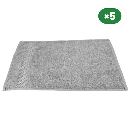 Cotton Hand Towel Light Gray, 5pcs Pack