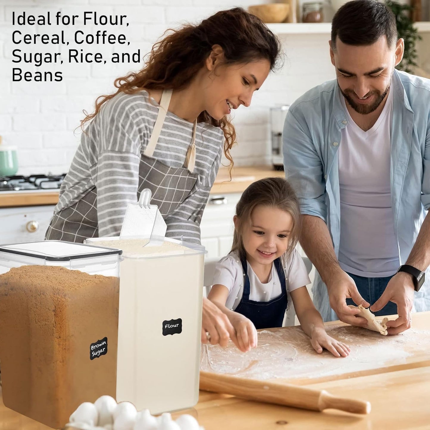 2Pcs, 8.5L/287Oz Extra Large Airtight Food Storage Containers with Lids