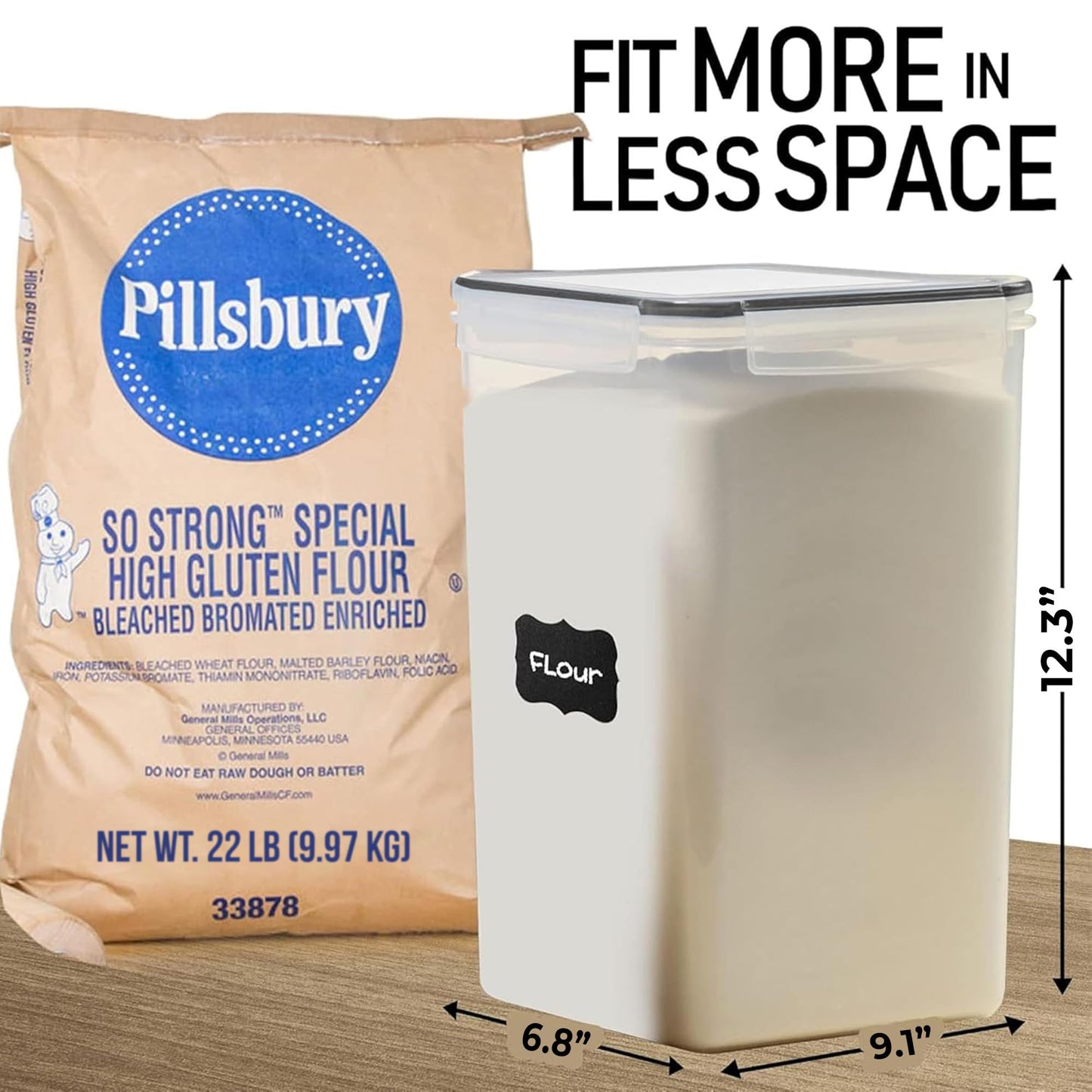 2Pcs, 8.5L/287Oz Extra Large Airtight Food Storage Containers with Lids