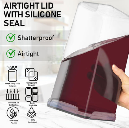 2Pcs, 8.5L/287Oz Extra Large Airtight Food Storage Containers with Lids