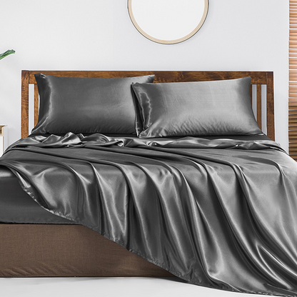 Satin Sheets and Pillowcase Set Queen (3 Color Options)