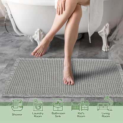 Knitted Waffle Bath Mat 51x81cm / 61x92cm / 61x183cm (2 Color Options)
