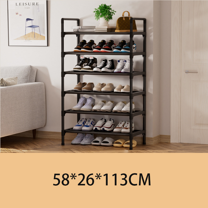 Stackable Shoe Shelf 4 Layer / 6 Layer, Black (2 Options)
