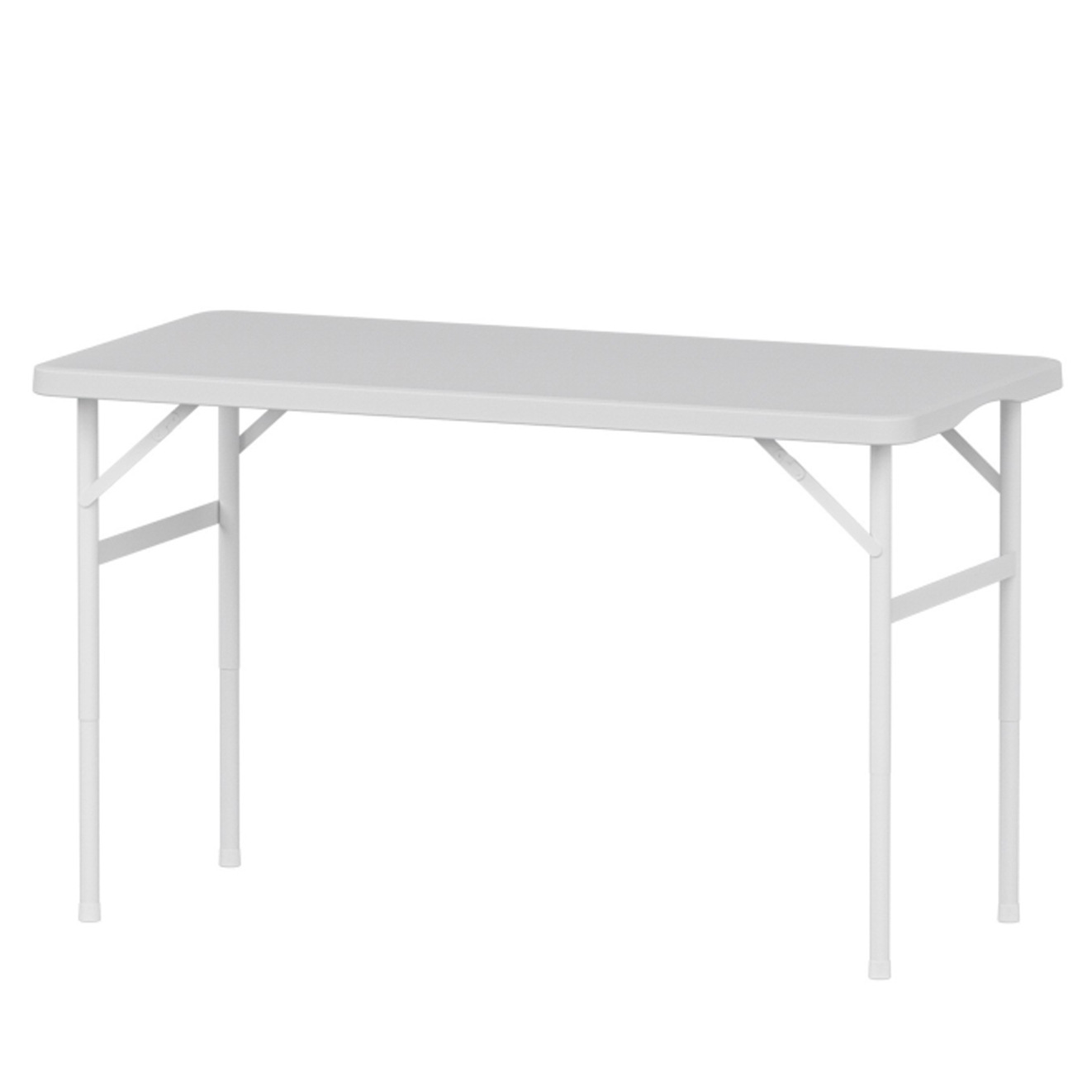 Height Adjustable Folding Table, White