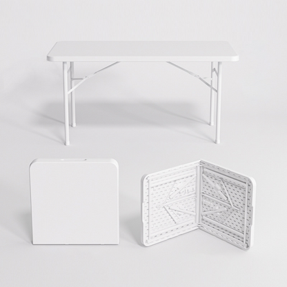Height Adjustable Folding Table, White
