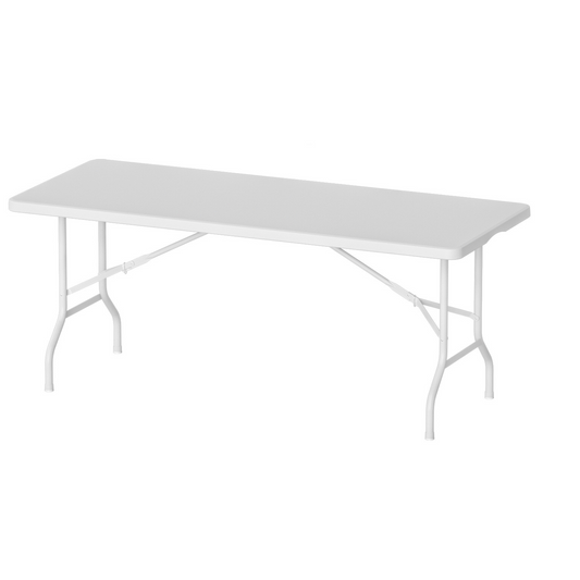 Rectangular Plastic Folding Event Table, White
