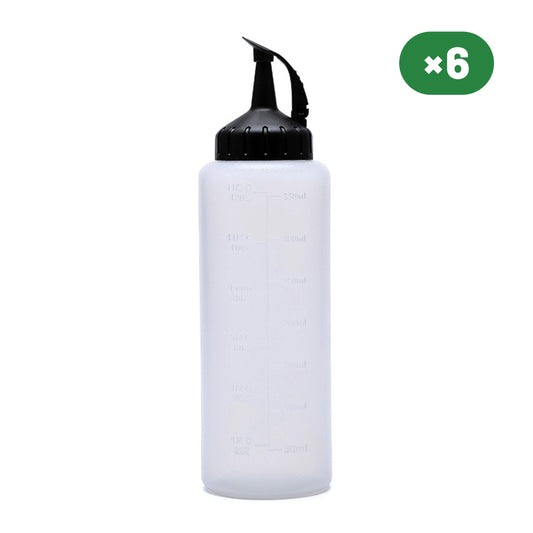 Condiment Squeeze Bottle with Leak Proof Snap Cap 6pcs Pack 350 ML / 12 oz