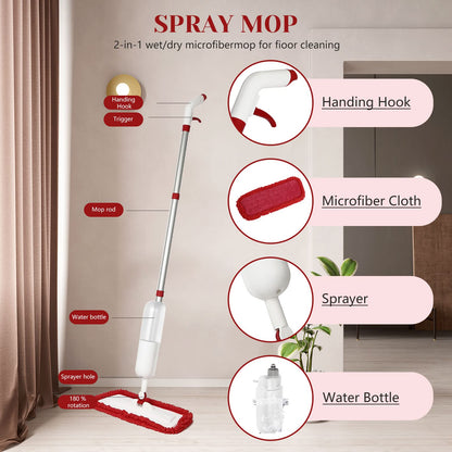 Spray Mop for Floor Cleaning with 3 Washable Pads