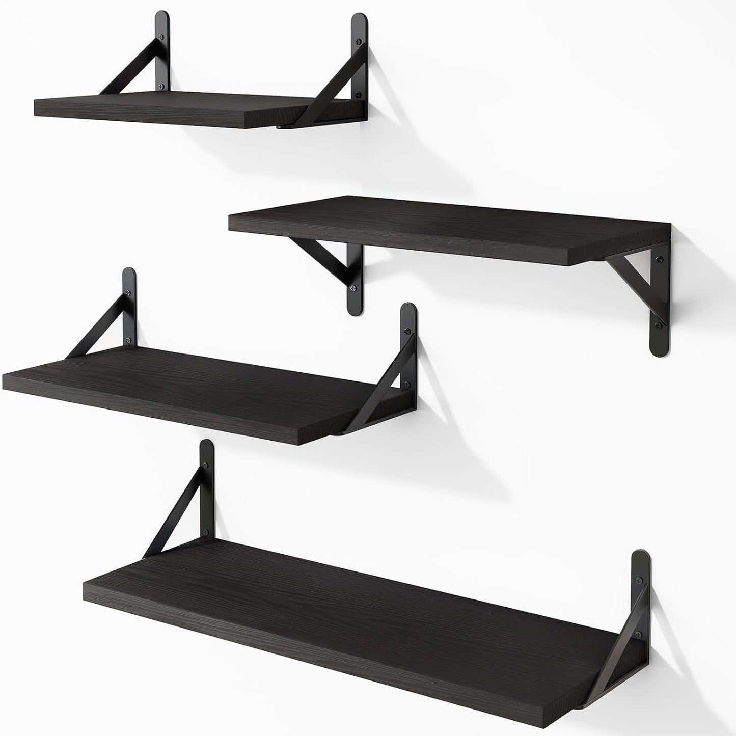 Floating Shelves Wall Mounted Stong Support Rack,set of 4, Assorted Size