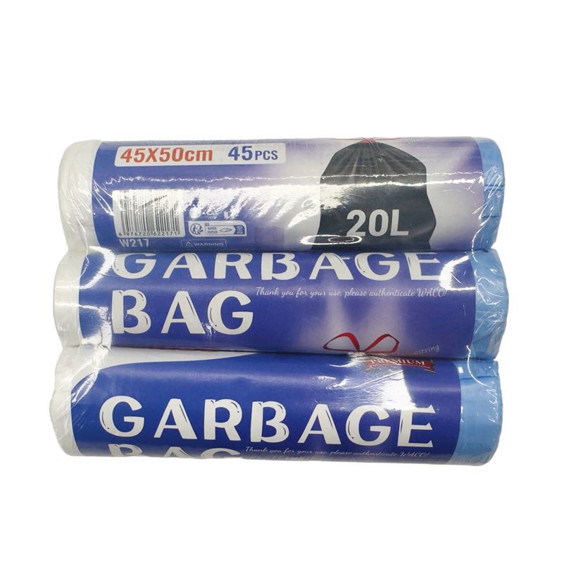 135 Count, 5 Gallon Drawstring Trash Bags,3 Pack, 45 count Each Pack