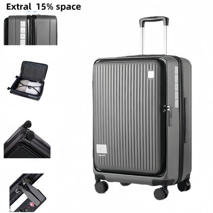 20 / 24 / 28 inch Front Open Lightweight  Luggage ABS Expandable Suitcase with Spinner Wheels and TSA Lock