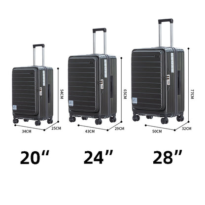 20 24 28 inches, Lightweight Luggage,Front Open Hardshell Travel Suitcase