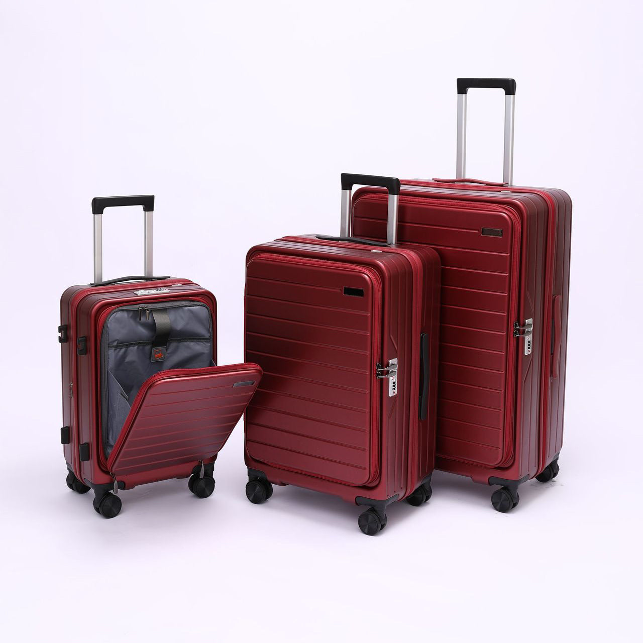20 24 28 inches, Lightweight Luggage,Front Open Hardshell Travel Suitcase