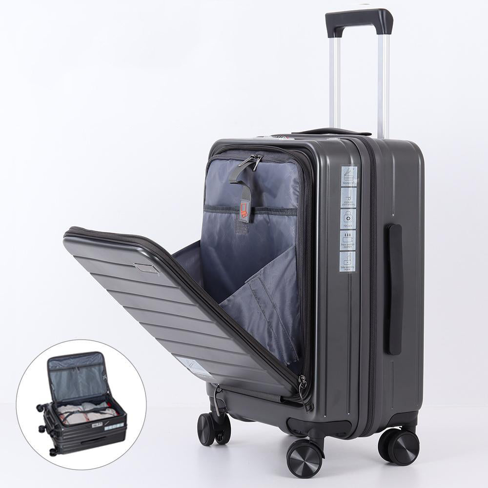 20 24 28 inches, Lightweight Luggage,Front Open Hardshell Travel Suitcase