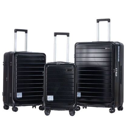 20 24 28 inches, Lightweight Luggage,Front Open Hardshell Travel Suitcase