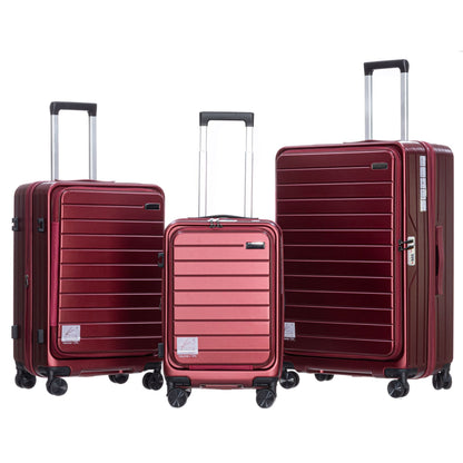 20 24 28 inches, Lightweight Luggage,Front Open Hardshell Travel Suitcase