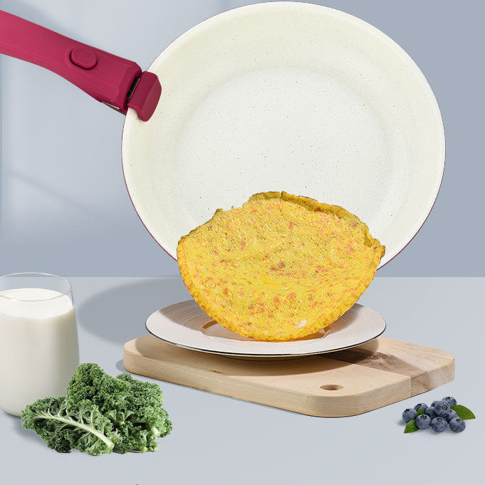 Ceramic Coated Nonstick Cookware Set with Detachable Handle, 5pcs/6pcs