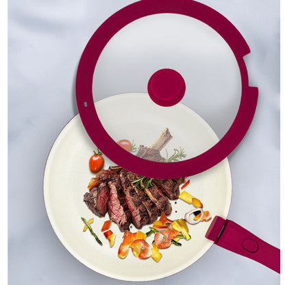 Ceramic Coated Nonstick Cookware Set with Detachable Handle, 5pcs/6pcs
