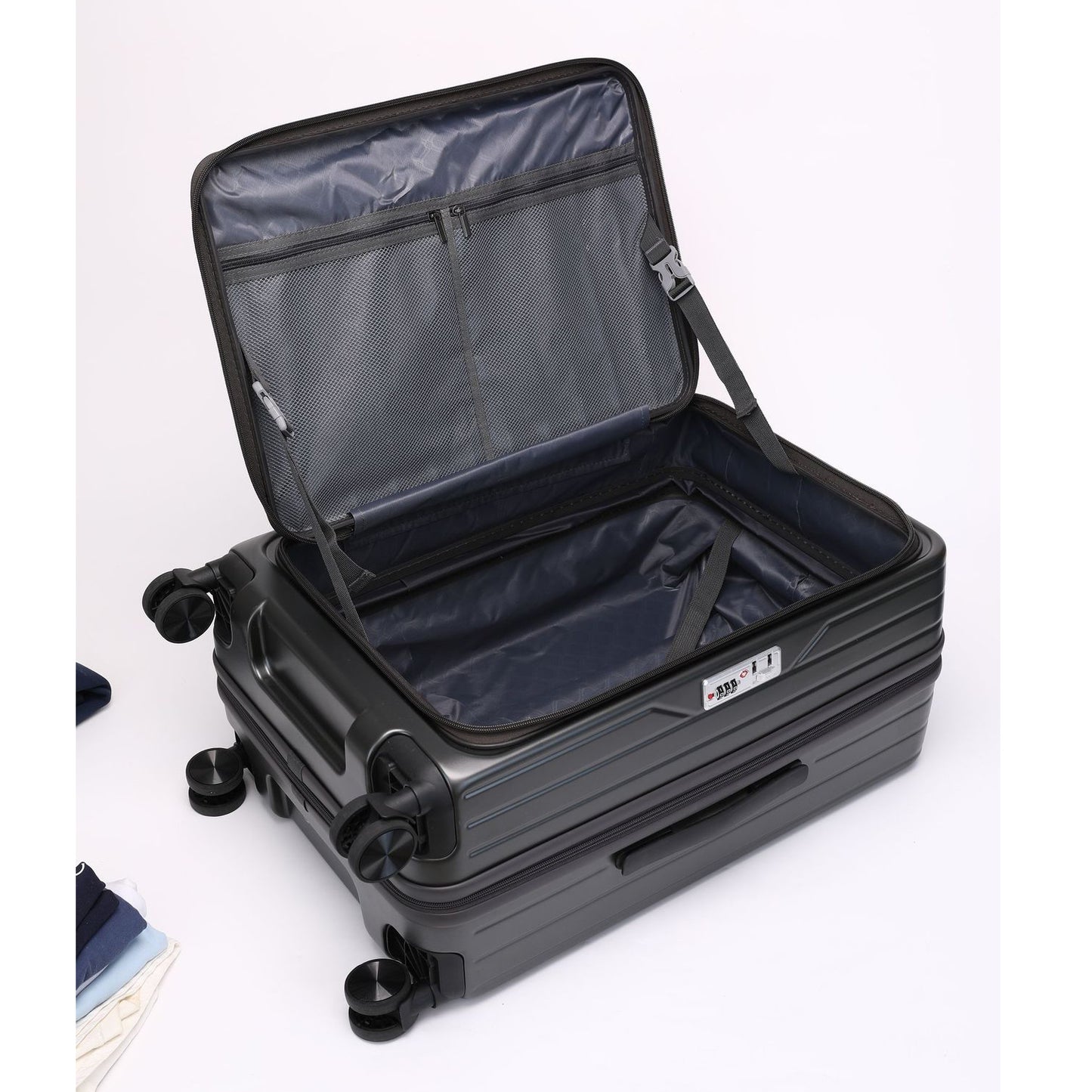 20 24 28 inches, Lightweight Luggage,Front Open Hardshell Travel Suitcase