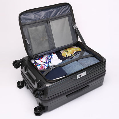 20 24 28 inches, Lightweight Luggage,Front Open Hardshell Travel Suitcase