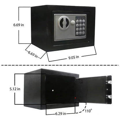 Mini Security Safe Box for Money Safe with Keys & Pass Code, Black