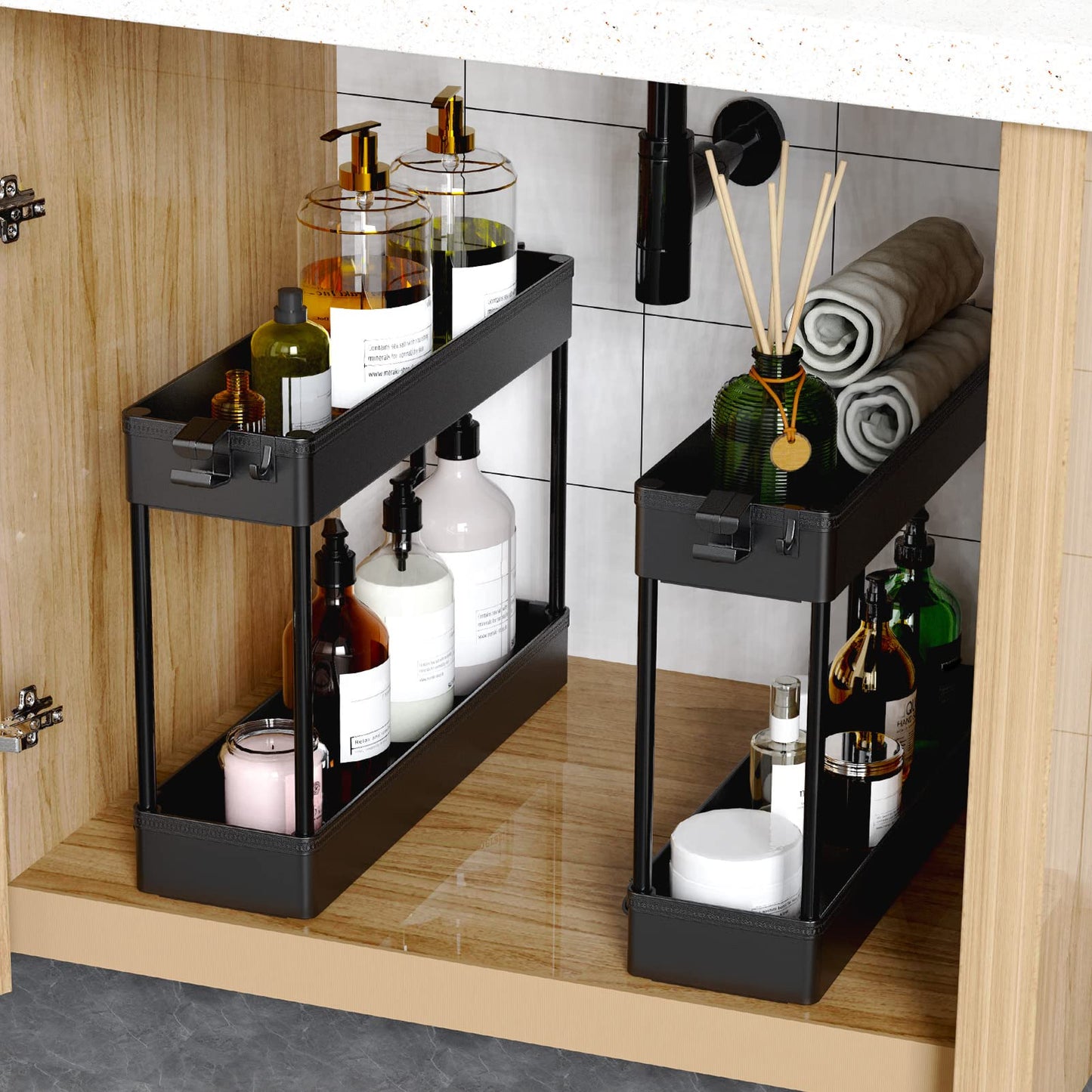 Multi Purpose Mobile Slim Storage Cart 4 Tier (2 Color Options)