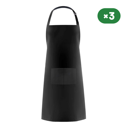 Kitchen Cooking Aprons with 2 Pockets 3 Units, Black