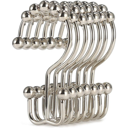 Double Shower Curtain Hooks Set 12 Units