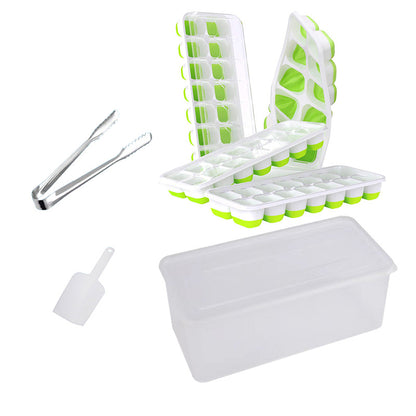 Silicone Plastic Ice Cube Trays, Green